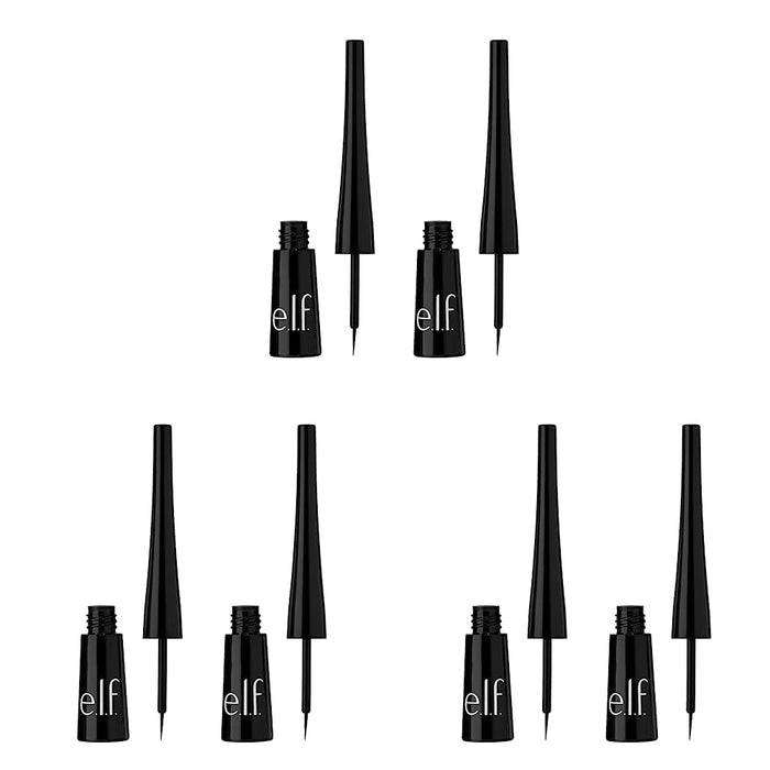 e.l.f. Expert Liquid Liner 6-Pack, High-Pigmented, Extra-Fine Liquid Eyeliner For Precise Definition, Long-Lasting, Vegan & Cruelty-Free, Jet Black