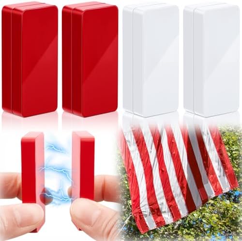 8 Pcs Outdoor Flag Weights Magnetic for Bottom of Flag Wind Banner Weights Waterproof for Stopping Outdoor Banner Drapery Tangles (Red,White)