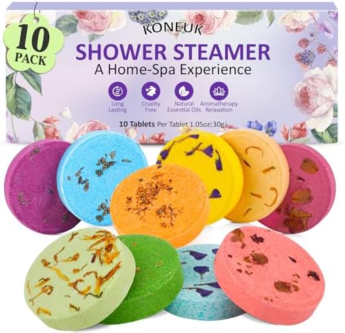 10 Pack Shower Steamers Aromatherapy Gifts for Women, Shower Bombs with Essential Oils, Self Care, Relaxation SPA, Stocking Stuffers and Christmas Gifts