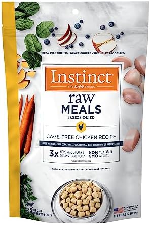 Instinct Freeze Dried Raw Meals, Natural Dry Cat Food, Grain Free - Cage Free Chicken, 9.5 oz. Bag