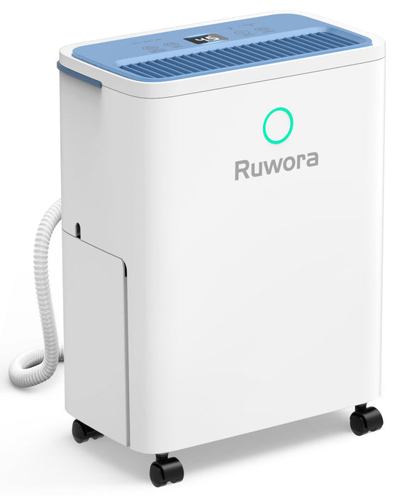 RUWORA Dehumidifier, 30 Pints Dehumidifiers for Home, 1500 Sq.ft Dehumidifier for Basement, 0.52 Gallon Water Tank, 24H Timer, Dehumidfier with Drain Hose for RV Bedroom Bathroom Office