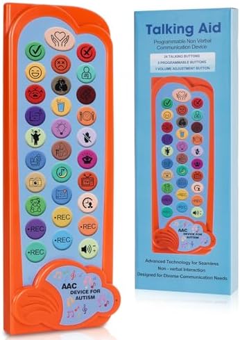 AAC Device for Autism Communication Device for Nonverbal Kids & Adults, Non Verbal Communication Tools for Speech Therapy, Autism Talking Aids with 5 Programmable Buttons & Adjustable Volume
