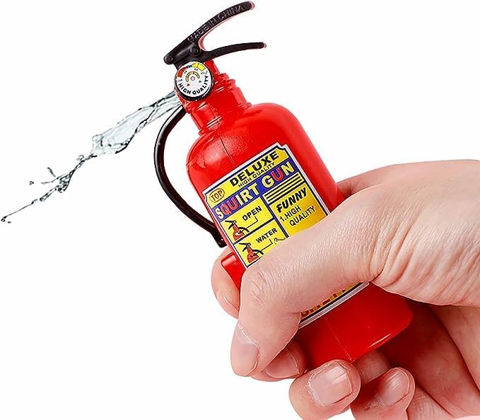 3pcs Realistic Fire Extinguisher Toys, 4 Inches Refillable Firefighter Water Squirters, Fake Mini Cylinder Fireman Spray Sprinklers, Halloween April Fools Christmas Party Gags Gifts Pranks