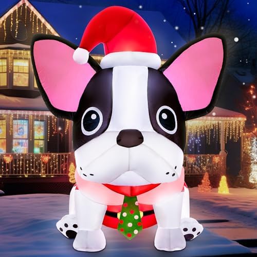 5FT Christmas Inflatables Decorations Outdoor Built-in Bright LEDs, Cute Christmas Blow Up Yard Decorations with Xmas Hat Blowup Clearance Decor for Indoor Holiday Party