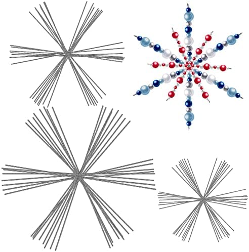 Hotop Snowflake Wire Personalized Metal Christmas Snowflake Wire for DIY Bead Ribbon Charms Party Decorations Fun Beading Project(48 Pcs,3.5/4.5/6 Inch)
