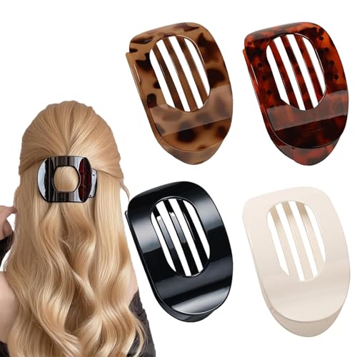 Hailoyearn Hair Clips 4/6PCS – Matte Non-Slip Claw Clips for Thick Hair, Solid Color French Duckbill Design, Simple & Comfortable for Daily Styling (4)