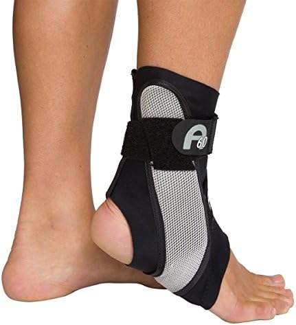 Aircast A60 Ankle Support Brace, Left Foot, Black, Small (Shoe Size: Men's 4-7 / Women's 5-8.5)