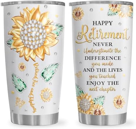 Retirement Gift for Woman 2025 Tumbler 20oz, Happy Retirement Party Decorations, Retired/Going Away/Leaving Gifts for Woman/Coworker/Friend/Teacher/Nurse