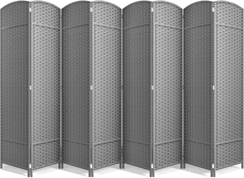 Sorbus 8 Panel Room Divider 6 ft. Tall - Privacy Screen, Extra Wide Double Hinged Panels, Mesh Hand-Woven Design, Partition Room Dividers and Folding Privacy Screens, Wall Divider for Room Separation