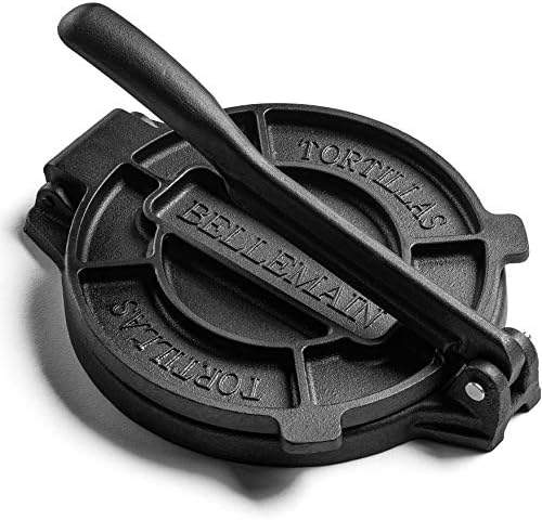 Bellemain Corn Tortilla Press 8-Inch - Pre-Seasoned Cast Iron Press for Tortillas