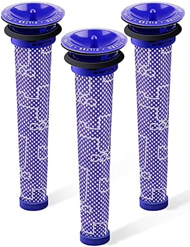3Pack Pre Filters Replacement for Dyson - Vacuum Filter Compatible with Dyson V6 V7 V8 DC59 DC58 Replaces Part 965661 01 (3 Pack)