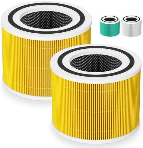 Core 300 Pet Care Replacement Filter for LEVOIT Core 300/ Core 300S/ Core 300-P/Core 300S-P/Core P350 Air Purifi-ers, 3-IN-1 H13 True HEPA Filter, Compared to Part# Core 300-RF, Yellow (2 Pack)