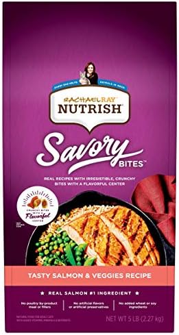Rachael Ray Nutrish Savory Bites Dry Cat Food, Tasty Salmon & Veggies Recipe, 5 Pound Bag