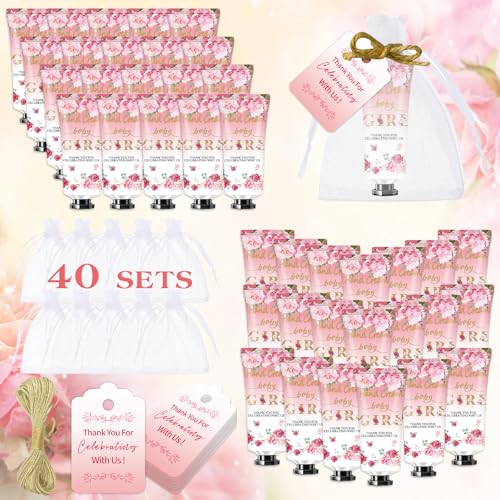 Multipurpose Baby Shower Party Favors - 40 Pack Hand Cream Sets, Wedding & Thank You Gifts for Guests