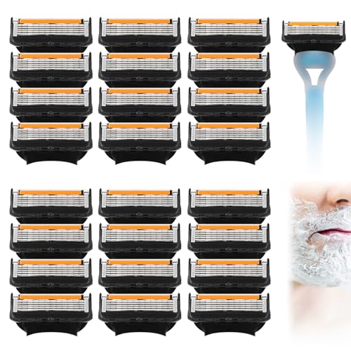 24 Replacement Razor Blades for Men – Compatible with ProGlide &Razor Systems, 5-Blade Refills, Wet Shave, Value Pack, Smooth & Precise"