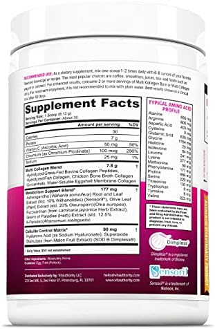 Hydrolyzed Collagen Powder for Weight Loss - Collagen Burn Ultimate Beauty Complex Multi Collagen Peptides Powder for Women with Types I II III V and X for Fat Burning Support - Unflavored