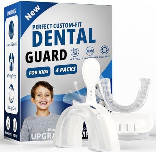 Toddler Kids Mouth Guards for Teeth Grinding,4 Pack Toddler Size, Comfortable Mouth Guards for Clenching Teeth, Child Bite Guards