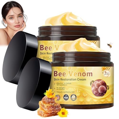 Bee Venom Skin Restoration Cream, Professional Bee Venom Skin Cream,Deeply Cleanses And Moisturizes, Effectively Reducing Blemishes(2PCS)