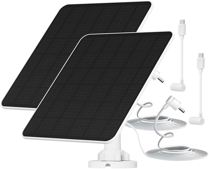 Solar Panel for Ring Camera, 5W Camera Solar Panel for Ring Stick Up Cam/Pro Battery, Spotlight Cam/Plus/Pro Battery, Solar for Ring Camera with 9.8ft Cable, IP65 Waterproof