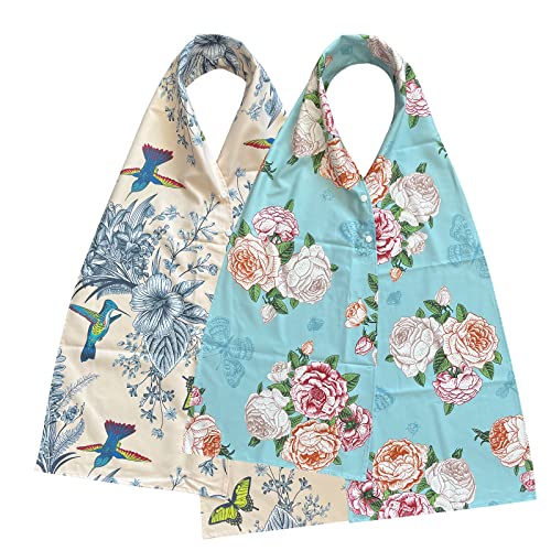 Adult Bibs Scarf for Women Eating - Dignified Alternative to Bib for Reusable Elderly Adults Senior Citizens Washable Dining Adjustable Snap Closure Baberos Para Adultos