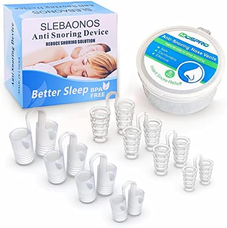 8 Pack Nose Vents to Ease Breathing Anti Snoring Nose Vents with Different Size Breathing Relief Nasal Dilator Includes Travel Case