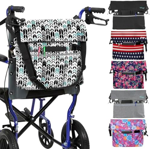Vive XL Wheelchair Accessories Bag - Waterproof, Scratch-Resistant, Double-Stitched, Machine Washable for Adults, Seniors, 15 Colors - Storage Walker Backpack to Hang on Back of Wheel Chair