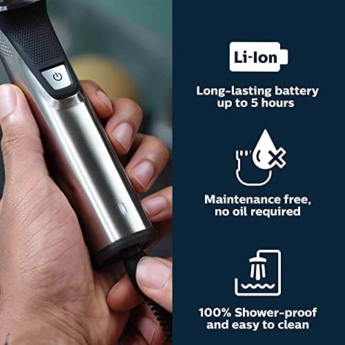 Philips Norelco Multigroom 7000 Series, All-in-One Trimmer, Beard Trimmer and Hair Clipper, 19-Piece Men's Grooming Kit for Beard, Head, Hair, Body, and Face, Soft Pouch, MG7910/49