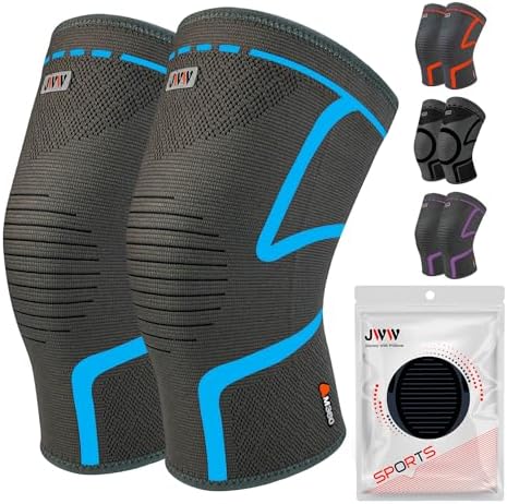 Knee Compression Sleeve, 2 Pack Knee Brace for Women Men Knee Pain Relief, Running Knee Support, Knee Braces for Meniscus Tear ACL Arthritis Recovery, Rodilleras para Gym Fitness (Blue, XL)