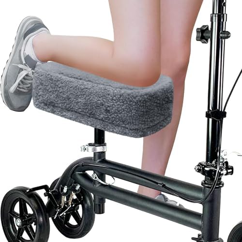 SPRING SEAON Knee Scooter Cushion Pad Cover for Adults Comfortable Plush Soft Cushion for Knee Scooters Knee Walker Accessories for Pain Relief?Gray?