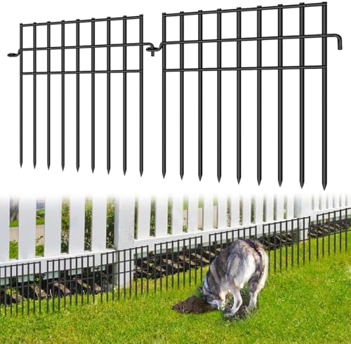 28 Pack Animal Barrier Fence, 13in(H) x28.5ft(L) No Dig Fence for Dogs, 1.2 in Gap Anti Digging Fencing Barrier, Rustproof Metal Garden Edging Border for Outdoor Yard Lawn