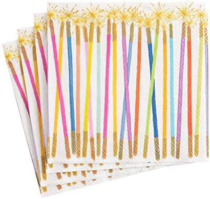 Caspari Party Candles Paper Cocktail Napkins - 20 Per Package