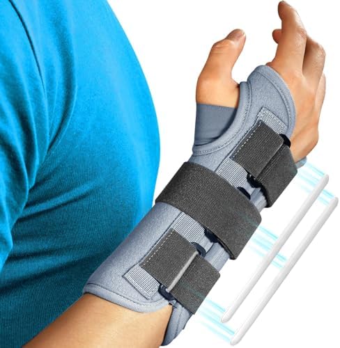 FEATOL Wrist Brace Splint Carpal Tunnel for Women Men, Night Wrist Sleep Support Brace, Right Hand, Small/Medium, Pain Relief for Sprain, Arthritis, Tendonitis
