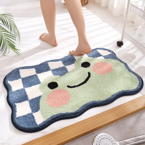 Molesun Frog Bathroom Rug Mat, Extra Soft Absorbent Bath Rug, Non-Slip Comfortable Bath Mat, Animal Carpet for Tub, Shower, Bath Room, Machine Wash Dry, Frog, 16"x24"