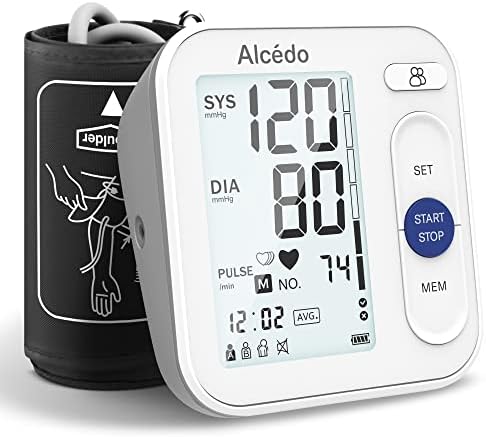 Alcedo Blood Pressure Monitor for Home Use, Automatic Digital BP Machine with Large Cuff for Upper Arm (Backlit Large Screen)
