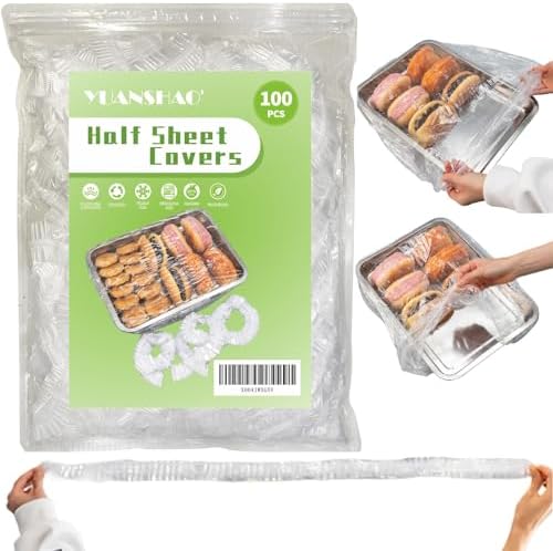 100 Extra Large Bowl Covers For Bread Proofing,Fits Bowl up to 20",Sheet Pan Covers, Elastic Reusable Plastic Bowl Cover For Baking Tray/Pizza Dough Proofing,Outdoor Food Fresh Keeping Bags, BPA Free