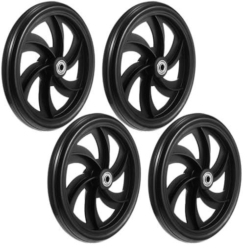 4 Sets Replacement Wheelchair Wheels for Walkers 7.5 Inch Wheelchair Front Wheels Anti Slip Walker Rubber Replacement for Stroller Casters Rollers Accessories