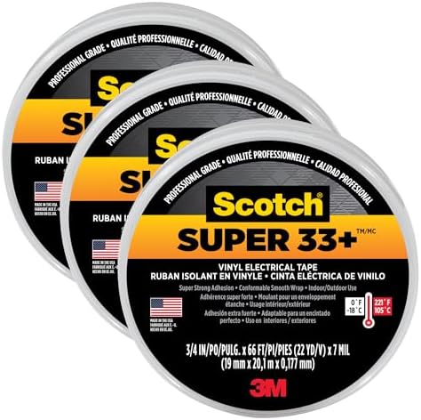 3M Scotch Super 33+ Vinyl Electrical Tape, .75-Inch by 66-Feet
