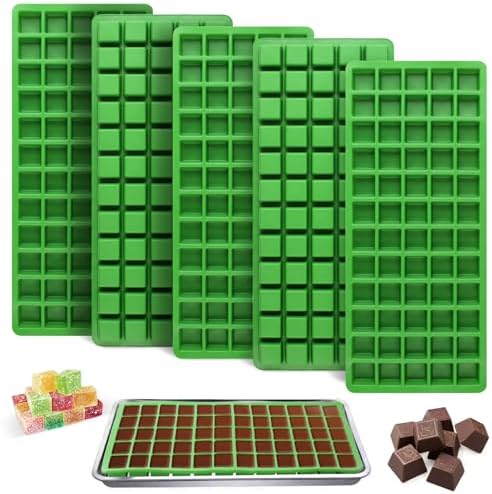 5 Pcs Silicone Food Molds for Harvest Right Freeze Dryer, Medium Tray Compatible Dividers for Freeze Drying Fruits, Candy, Chocolate, Pet Treats - BPA-Free, Reusable (Green)