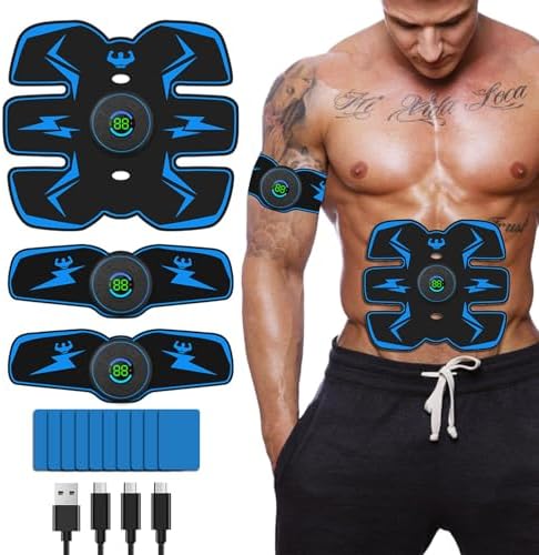 ab Stimulator Muscle Toner, abs Stimulator Military Grade EMS Muscle Stimulator Ab Machine for Ab/Arm/Leg, Abs Workout Equipment, ab Stimulator Belt Abdominal Belt Fitness Portable for Men and Women