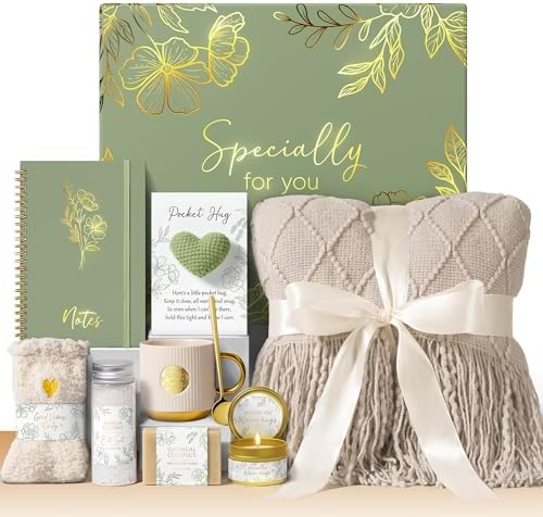 Self Care Gifts for Women Get Well Soon Gift Baskets, Unique Christmas Birthday Gifts for Women Spa Care Package, Sympathy Inspirational Thinking of You Gift Set for Mom Sister Friend Wife Girlfriend
