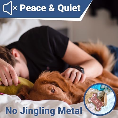 GoTags Silent Personalized Engraved Pet ID Dog and Cat Tags, Jingle Free Quiet Custom Name Tags (Gold, Small)