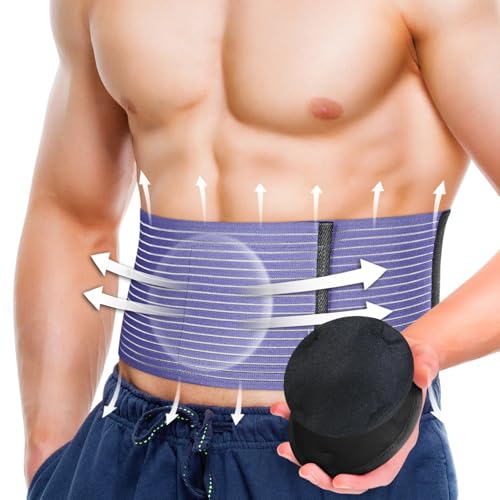 BLITZU Umbilical Hernia Belt for Men & Women, Abdominal Binder Adjustable Truss Support with 2 Compression Pads for Naval, Ventral, Incisional, Epigastric, Belly Button Hernias, Pre Post Surgery 3XL