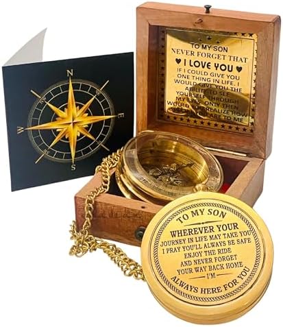 To My Son Compass Gift From Mom and Dad | 2" - For Teenage Son's Graduation, Christmas, Birthday, Baptism, Confirmation, Communion