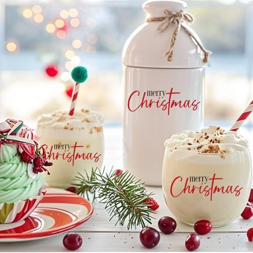 Merry Christmas Stickers for Cards Making, Merry Christmas Word Vinyl Decals for Crafts Label Bag Gifts Presents Scrapbooks (Merry140)