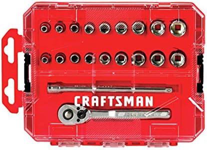 CRAFTSMAN Socket Set, SAE/Metric, 1/4" Drive, 20Piece (CMMT12008)