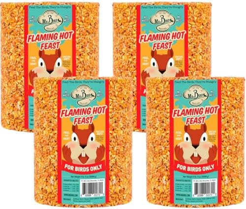 4-Pack of Mr. Bird Flaming Hot Feast Large Wild Bird Seed Cylinder 4 lb. 3 oz.