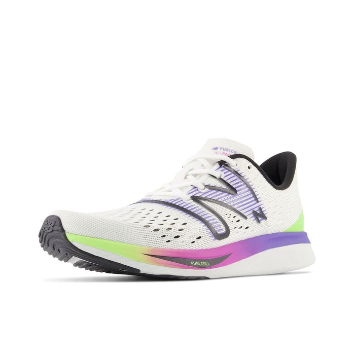 New Balance Women's FuelCell SuperComp Pacer V1 Running Shoe, White/Electric Indigo/Thirty Watt, 8.5 Wide