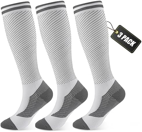 FULLSOFT Medical Graduated 30-40mmHg Compression Socks for Women&Men Circulation Knee High Socks Hiking Running Stockings