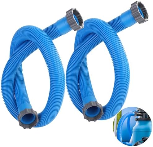 Pool Hoses for Above Ground Pools 1.5" x 59" Pool Pump Hose Filter Pumps Replacement Hose Accessories Fits for Intex Filters Pump Above Ground Pools Sand Filter, 2 Packs