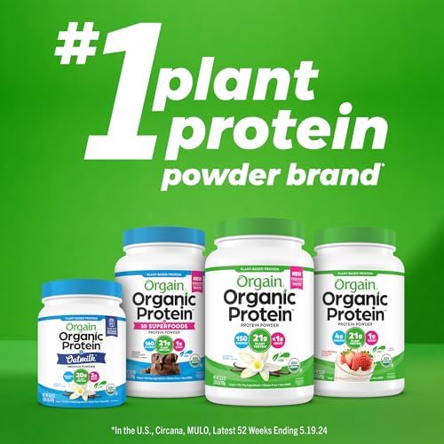 Orgain Organic Simple Vegan Protein Powder, Chocolate - 20g Plant Based Protein, Made with less Ingredients, No Artificial Sweeteners, Gluten Free, No Dairy or Lactose, 1.25 lb (Packaging May Vary)
